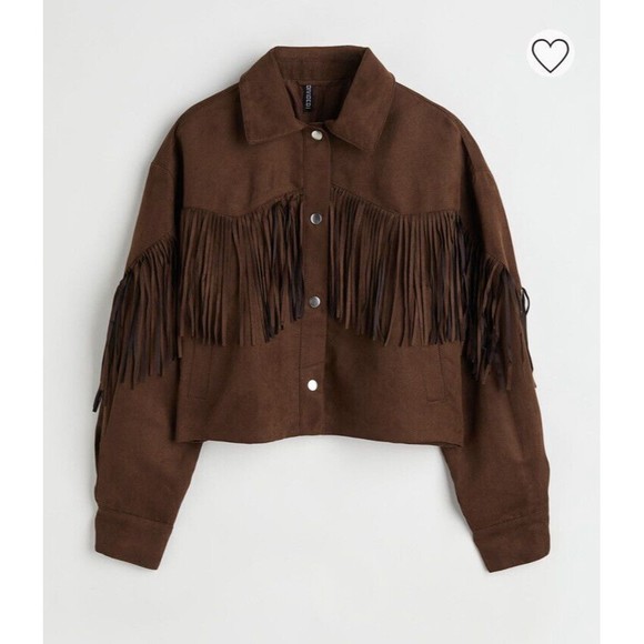 Fridge Trimmed Jacket H&M Size S Color Brown - Picture 1 of 4